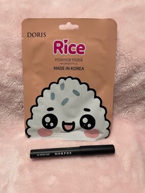 DORIS Rice Essence Face Mask and Morphe Highlighter